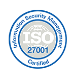 ISO 27001 certification badge demonstrating Cyberix managed security services is highly